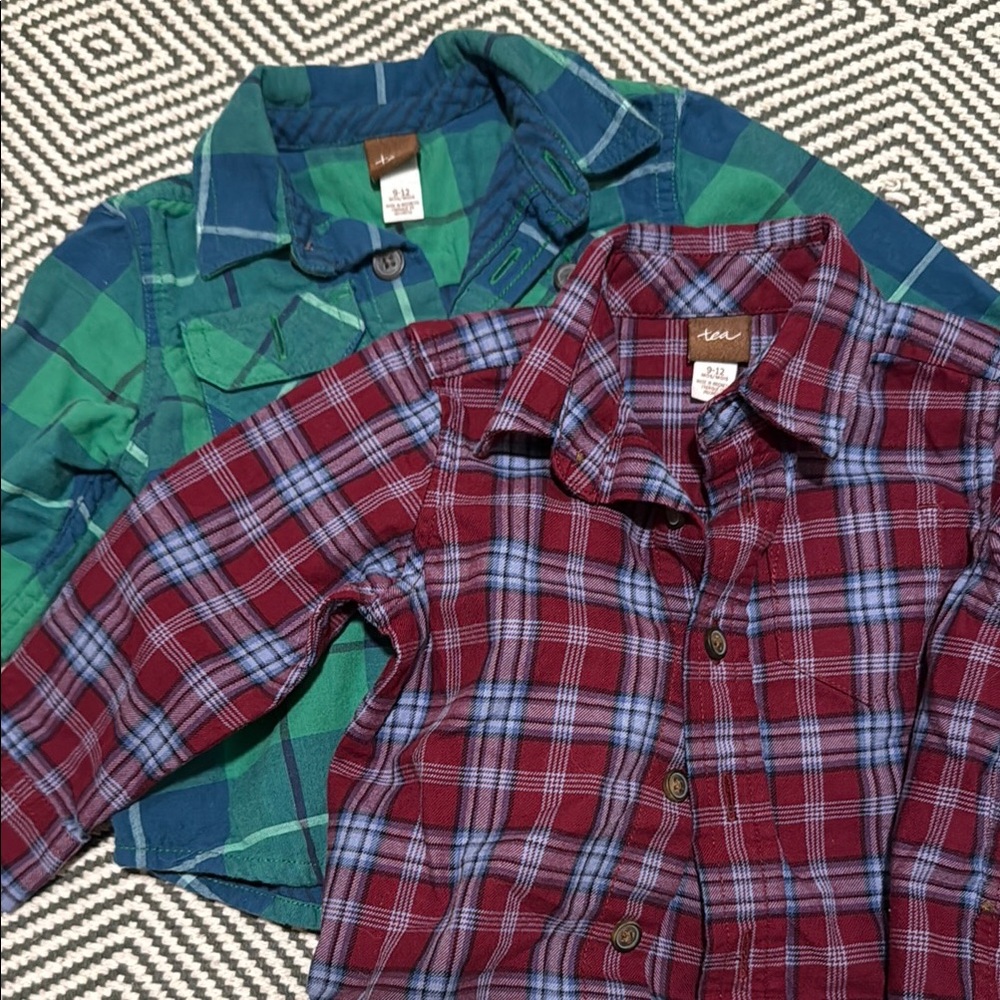 Tea collection Plaid Kids Shirts - Red and Green
